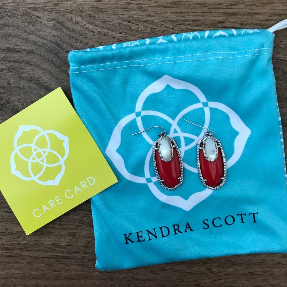 Kendra Scott Red & White Elle Earrings